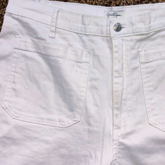Jessica Simpson Women's Cropped Wide Leg High Rise White Jeans Pants 2x30 - Picture 2 of 6